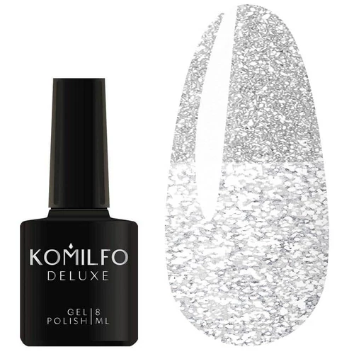 Гель-лак KOMILFO Luminous Collection L001 серебристый светоотражающий 8 мл (891001) - Фото №1