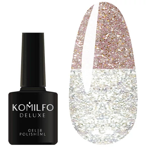 SALE Гель-лак KOMILFO Luminous Collection L011 золотистый светоотражающий 8 мл (891011) - Фото №1