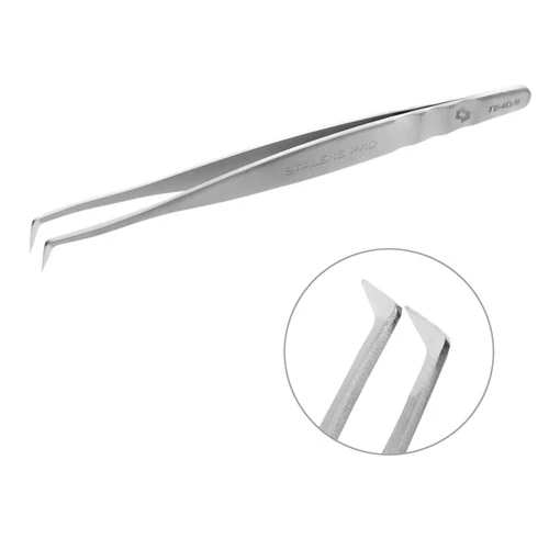 Пинцет профессиональный для ресниц EXPERT 40 TYPE 8 L-образный 85 (TE-40/8) - Фото №1