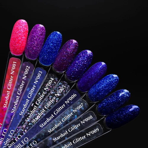 Гель-лак KOMILFO Stardust Glitter 002 насыщенный сиреневый с блестками 8 мл (663402) - Фото №2