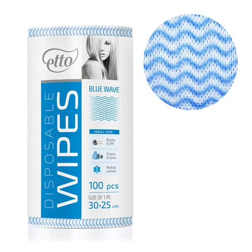 Салфетки ETTO 25*30 см голубая волна 100 шт (56699) - Фото №1