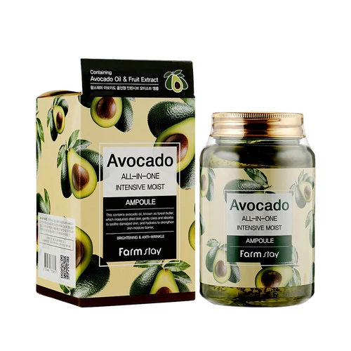 Сыворотка для лица FARMSTAY многофункциональная с экстрактом авокадо Avocado All-In-One Intensive Moist Ampoule 250 мл - Фото №2