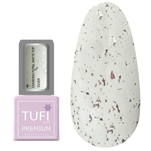 Топ TUFI profi DIAMOND POTAL MATTE TOP Серебро 8 мл (0125771)