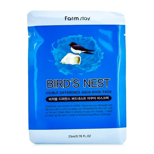 Тканевая маска FARMSTAY с экстрактом ласточкиного гнезда Visible Difference Birds Nest Aqua Mask (8809446652017)