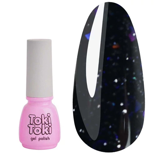 Гель-лак TOKI TOKI Flakes №001 темно-синий с синими блестками 5 мл (2002F01) - Фото №1