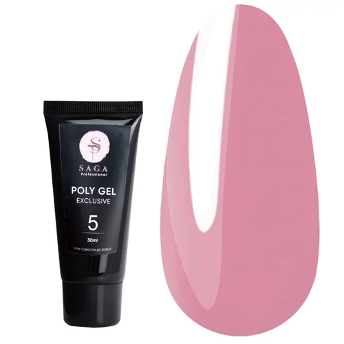Полигель SAGA Professional EXCLUSIVE Poly Gel №05 полупрозрачный розовый 30 мл (2000994385655) - Фото №1