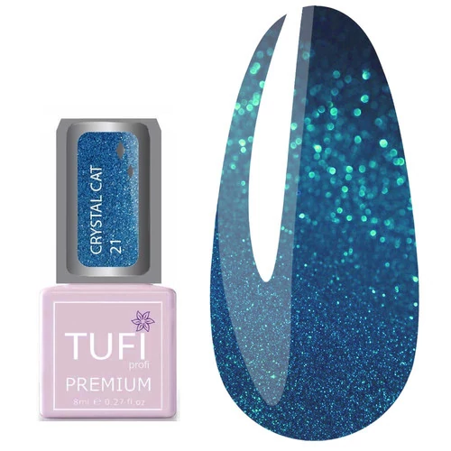 Гель-лак TUFI profi CRYSTAL CAT 21 Циан 8 мл (0173912)