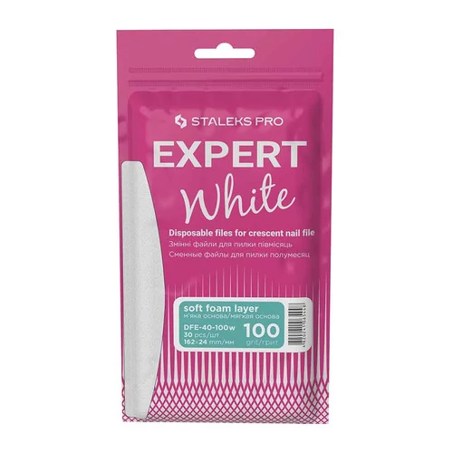 Сменные файлы белые для пилы полумесяц на мягкой основе EXPERT 40 100 грит 30 шт (DFE-40-100w) - Фото №1
