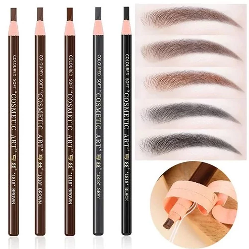Разметочный карандаш для татуажа бровей мягкий водостойкий Cosmetic art 1818 светло-коричневый (001553) - Фото №2