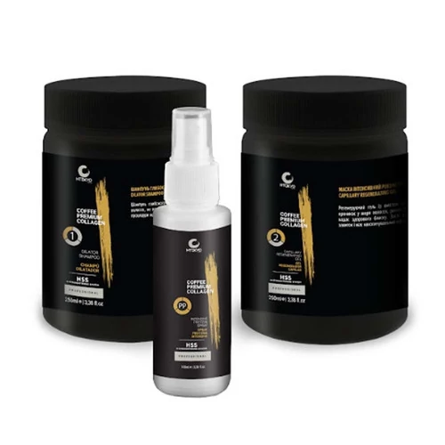 Набор для кератинового выпрямления H-TOKYO Coffee Premium Collagen 2х250мл+100мл CPC-250