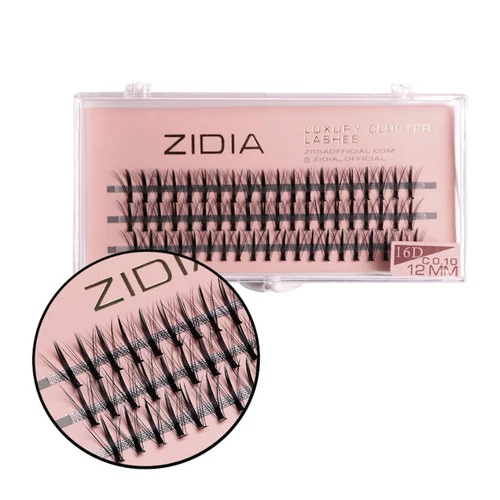 Ресницы ZIDIA Cluster lashes 16D KIM C 0,10 3 ленты размер 12 mm (110077) - Фото №1