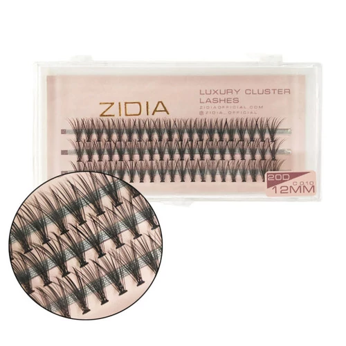 Ресницы ZIDIA Cluster lashes 20D C 0,10 3 ленты размер 12  mm (110013) - Фото №1