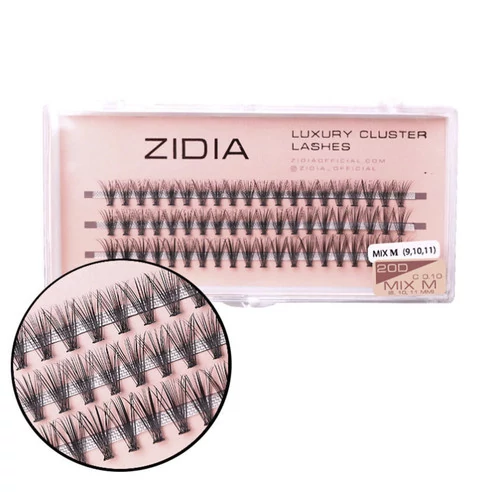 Ресницы ZIDIA Cluster lashes 20D C 0,10 Mix M 3 ленты размер 9, 10, 11 mm (110026) - Фото №1