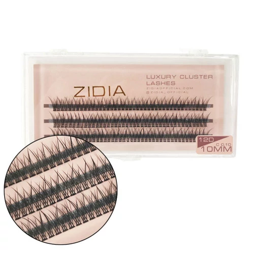 Ресницы ZIDIA Cluster lashes fish tail 12D C 0,10 3 ленты размер 10 mm (110018) - Фото №1