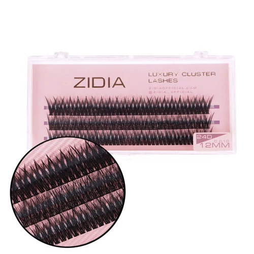 Ресницы ZIDIA Cluster lashes fish tail 24D C 0,10 3 ленты размер 12 mm (110053) - Фото №1