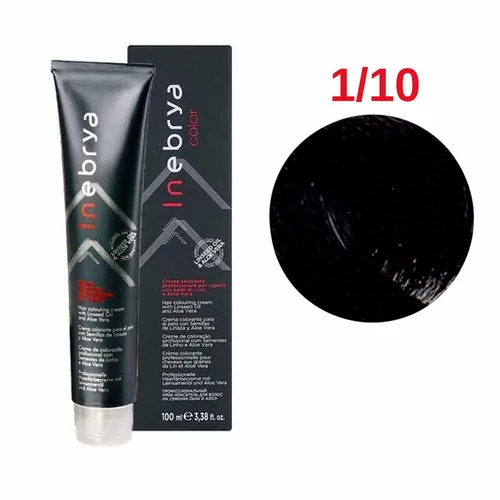 SALE Краска для волос INEBRYA 1/10  сине-черный 100мл (8033219162193) - Фото №2
