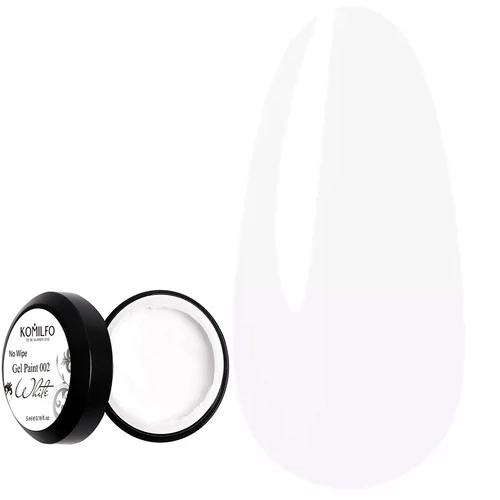 Гель-краска Komilfo Gel Paint White 002 No Wipe без липкого слоя белая 5 мл (2900000014237)