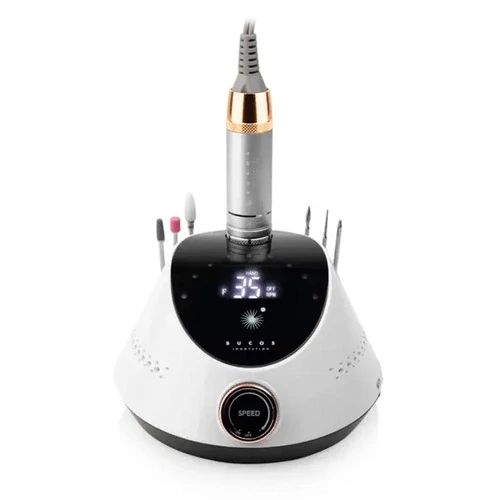 Фрезер для маникюра BUCOS Nail Drill X2 PRO WHITE PEARL 65W/35000 об+ 6 покрашенных фрез - Фото №3