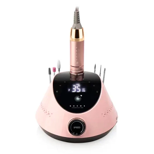 Фрезер для маникюра BUCOS Nail Drill X2 PRO BLUSH PINK 65W/35000 об + 6 покрашенных фрез - Фото №3