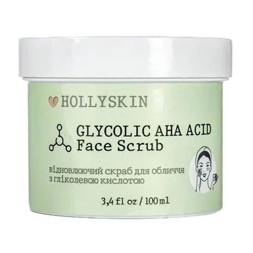 Скраб для лица HOLLYSKIN с гликолиевой кислотой Glycolic AHA Acid Face Scrub 100 мл (0208h)