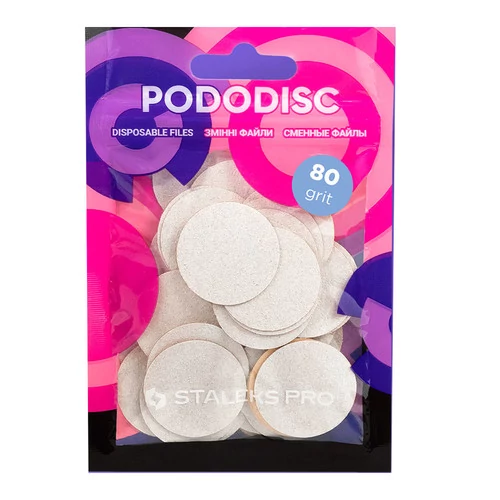 Сменные файлы белые PODODISC STALEKS PRO L 80 грит 50 шт (PDF-25-80w) - Фото №1
