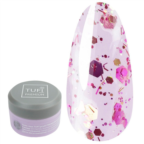 Гель-лак TUFI profi SPARKLE 01 Розовый бриллиант 5 мл (0243528)