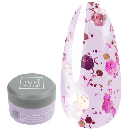 Гель-лак TUFI profi SPARKLE 01 Розовый бриллиант 5 мл (0243528) - Фото №1
