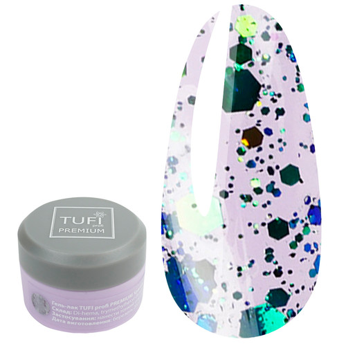 Гель-лак TUFI profi SPARKLE 03 Зелёный бриллиант 5 мл (0243530)
