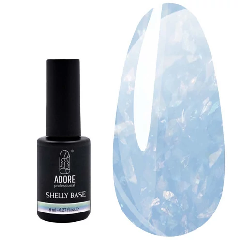 База ADORE Shelly Base Potal 06 Blue полупрозрачная голубая с голографической поталью 8 мл (2101000051592) - Фото №1