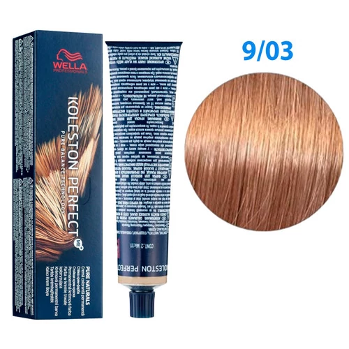 Краска для волос Wella Professionals Koleston Perfect № 9/03 очень светлый блонд натуральный золотистый Pure naturals (8005610664392)