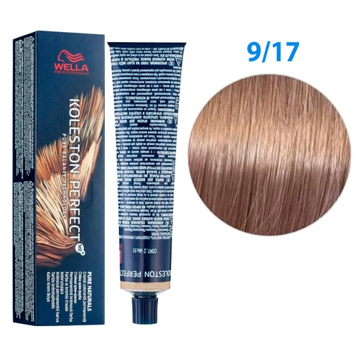 Краска для волос Wella Professionals Koleston Perfect № 9/17 очень светлый блонд пепельный коричневый rich naturals (8005610664699)