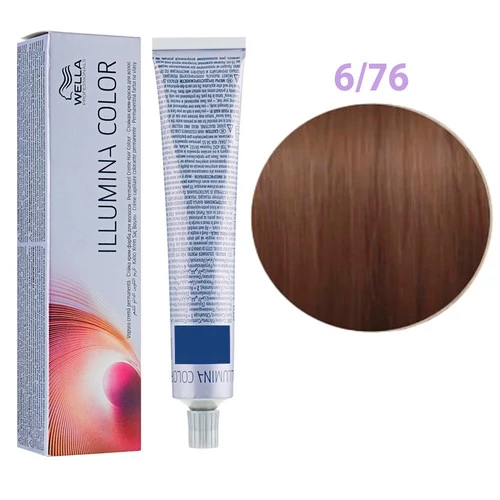 Краска для волос Wella Professionals Illumina Color № 6/76 темный блонд коричнево-фиолетовый (8005610543598)
