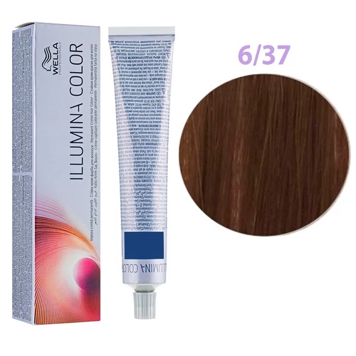 Краска для волос Wella Professionals Illumina Color № 6/37 темный блонд золотисто-коричневый (8005610543925)