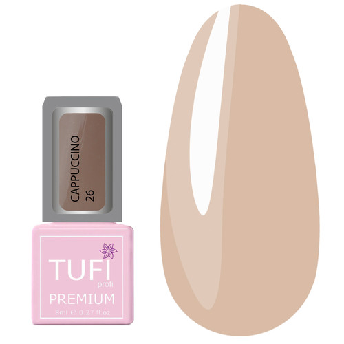 Гель-лак TUFI profi CAPPUCCINO 26 Кремовый с глиттером 8 мл (0283797)