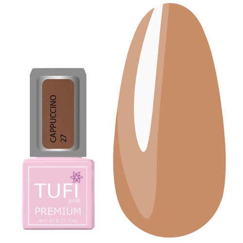 Гель-лак TUFI profi CAPPUCCINO 27 Персиковий пух з глітером 8 мл (0283798)