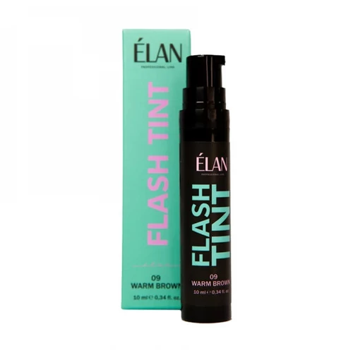 SALE Краска ELAN для бровей и ресниц оклюзивна система Flash Tint 09 warm brown 10 мл - Фото №2