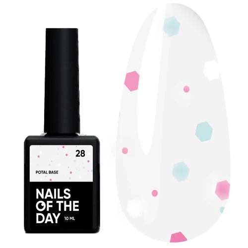 База NAILS OF THE DAY Potal №28 молочный с разноцветной крошкой 10 мл (u0000017279) - Фото №1