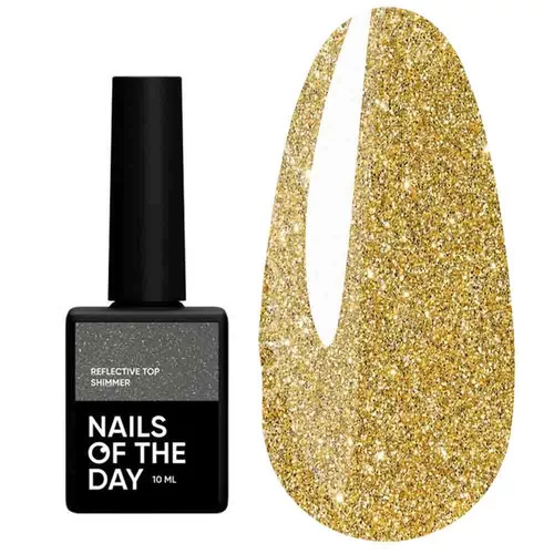 Топ NAILS OF THE DAY Reflective Shimmer светоотражающий прозрачный с золотым шиммером 10 мл (u0000016327)