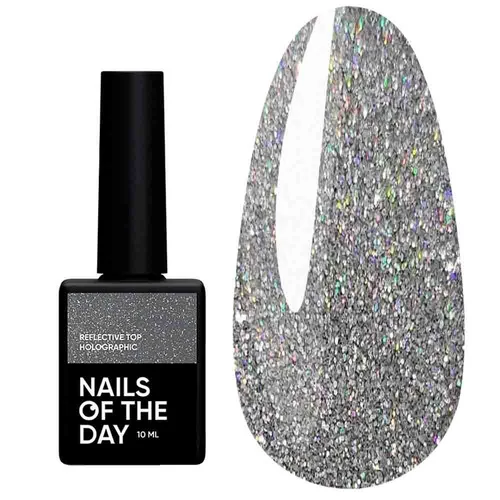 Топ NAILS OF THE DAY Reflective Holographic светоотражающий прозрачный с голографическим шиммером 10 мл (u0000016326) - Фото №1