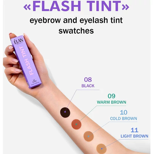 SALE Краска ELAN для бровей и ресниц оклюзивна система Flash Tint 10 cold brown 10 мл - Фото №5