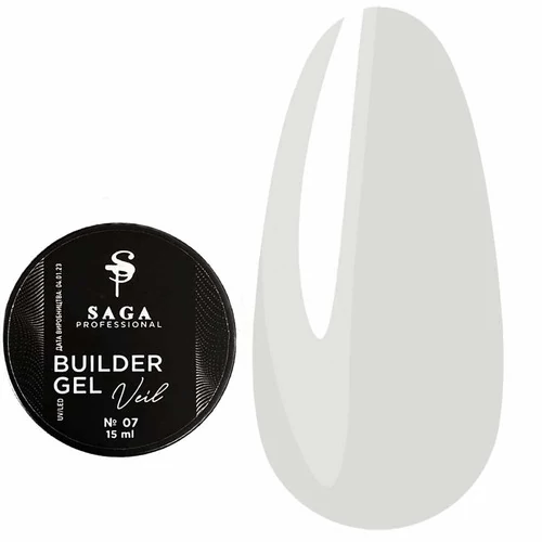 Гель для наращивания SAGA Builder Gel Veil №07 Milk молочный 15 мл (2000994255163) - Фото №1