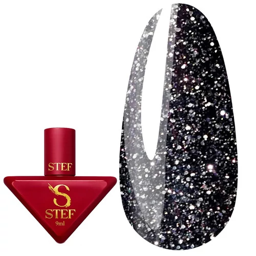 База Steffani Cover №35 чорний з дрібними блискітками 9 мл (SCB09-35)