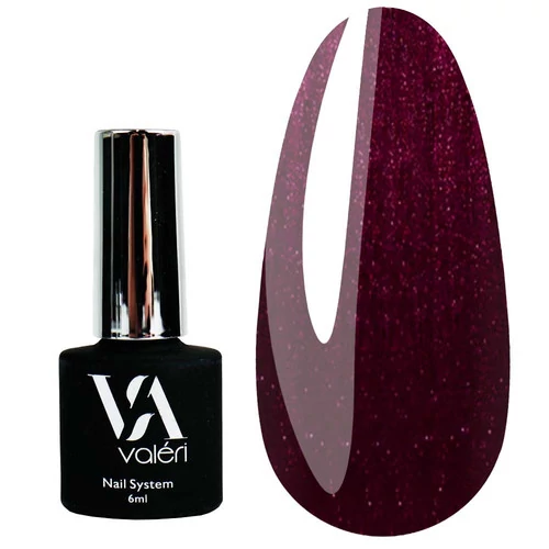 Гель-лак VALERI Color №118 винно-лиловый с микроблеском 6 мл (VA118) - Фото №1
