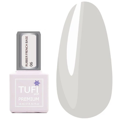 База TUFI profi RUBBER FRENCH BASE 06 Молочная Девочка 15 мл (0227142) - Фото №1