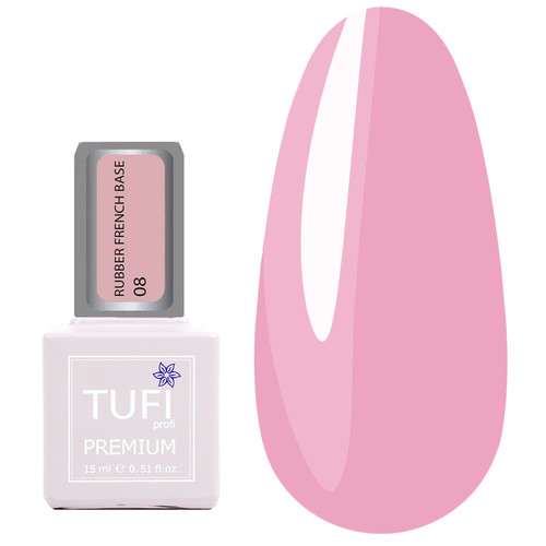 База TUFI profi RUBBER FRENCH BASE 08 Розовый Закат 15 мл (0227144)