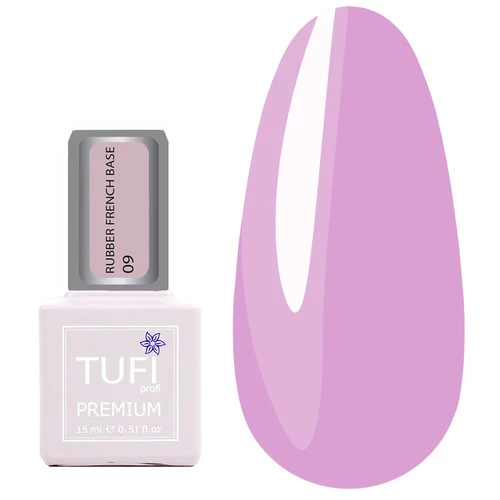 База TUFI profi RUBBER FRENCH BASE 09 Холодная Роза 15 мл (0227145) - Фото №1