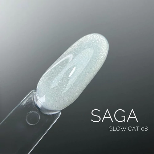 Гель-лак SAGA Glow Cat №08 светлый серебристый 9 мл (2000995121870) - Фото №3