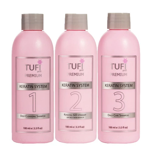 Набор для кератинового выпрямления TUFI profi PREMIUM Keracell GO-straight для всех типов волос - Фото №1