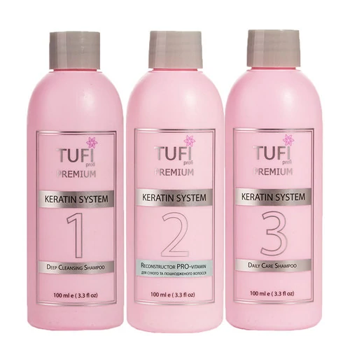 Набор для кератинового выпрямления TUFI profi PREMIUM PRO vitamin для сухих и поврежденных волос - Фото №1