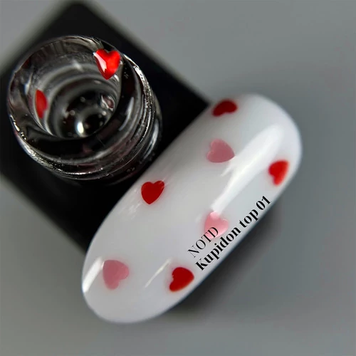 Топ NAILS OF THE DAY Kupidon №01 (красные и розовые сердца) без липкого слоя 10 мл (НФ-00018794) - Фото №2